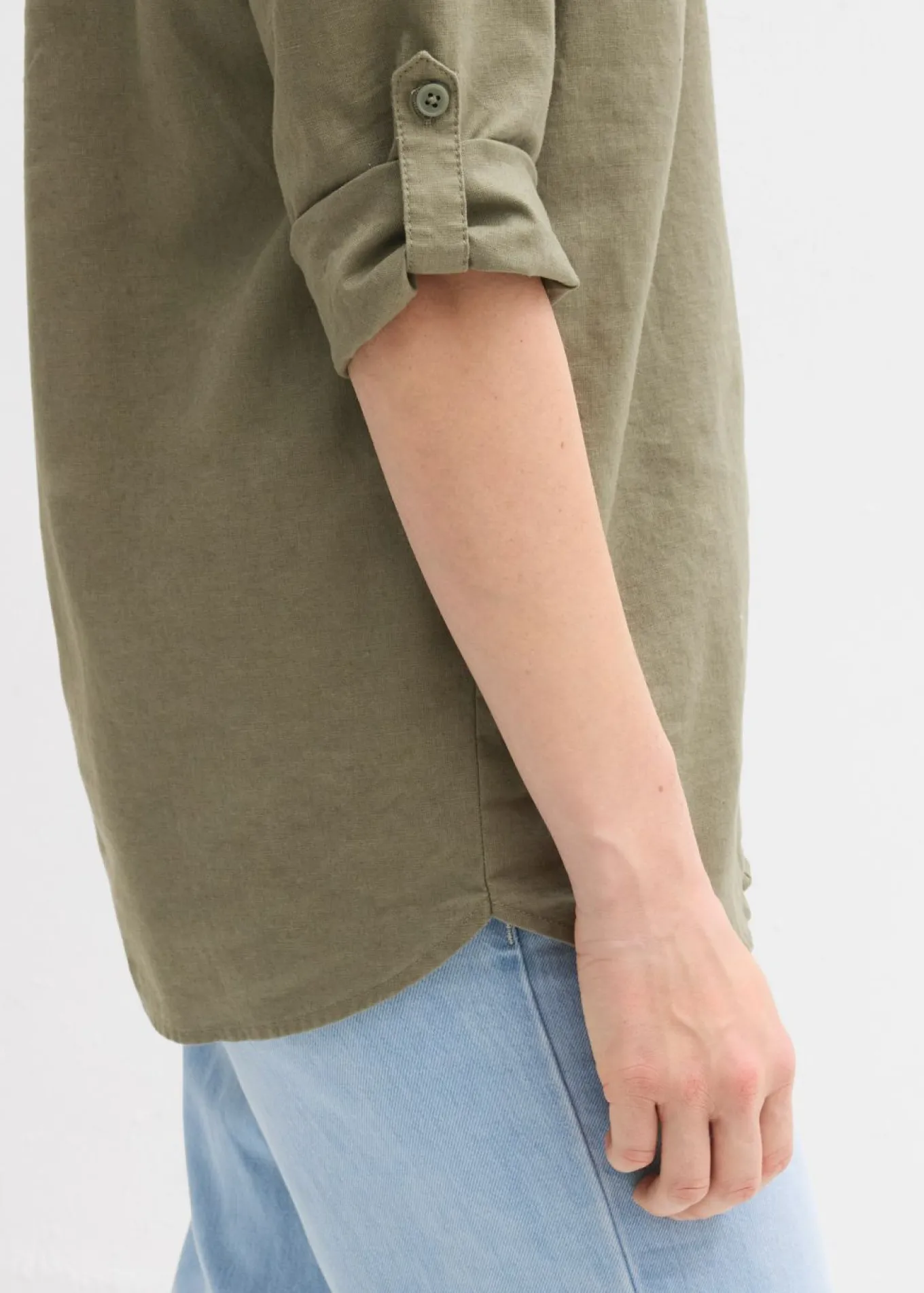 Blusa con lino y mangas 3/4