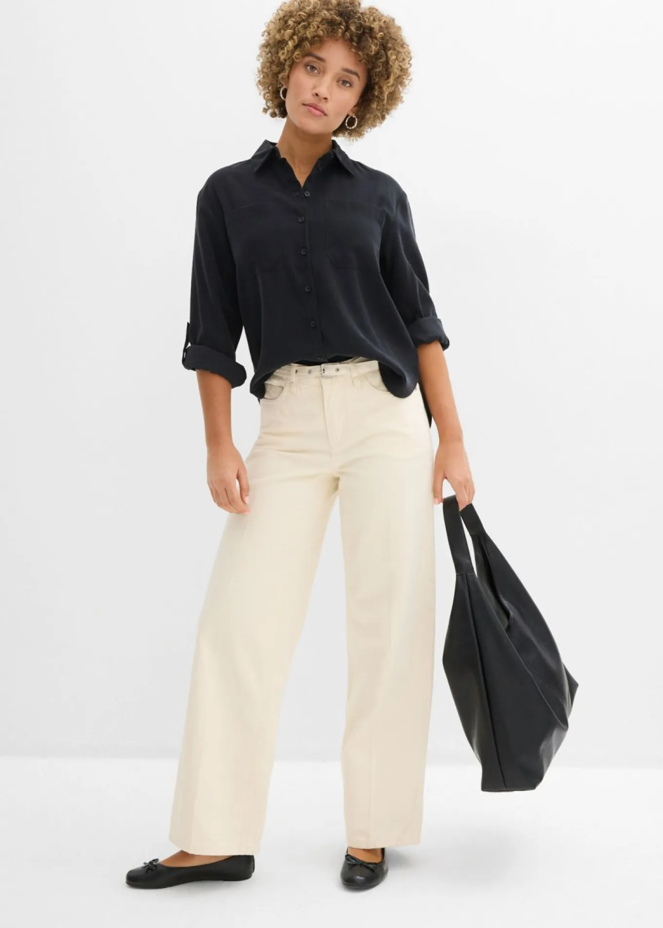 Blusa con mezcla de viscosa fluida