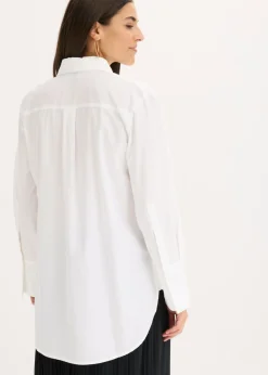 Blusa con solapa de algodón puro