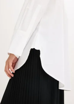 Blusa con solapa de algodón puro