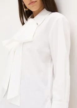 Blusa con solapa de algodón puro