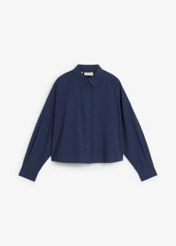 Blusa corta oversize con contenido de seda