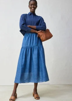 Blusa corta oversize con contenido de seda