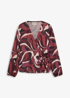 Blusa cruzada de satén fluido