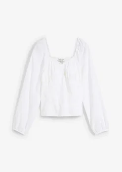 Blusa de algodón puro con bordado calado