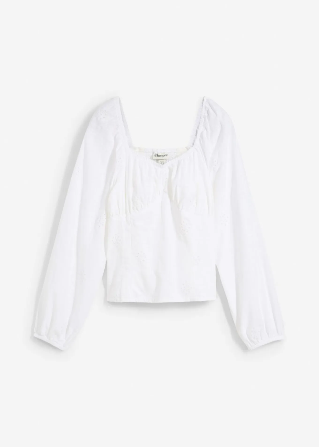 Blusa de algodón puro con bordado calado