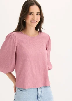 Blusa de crepé estructurado