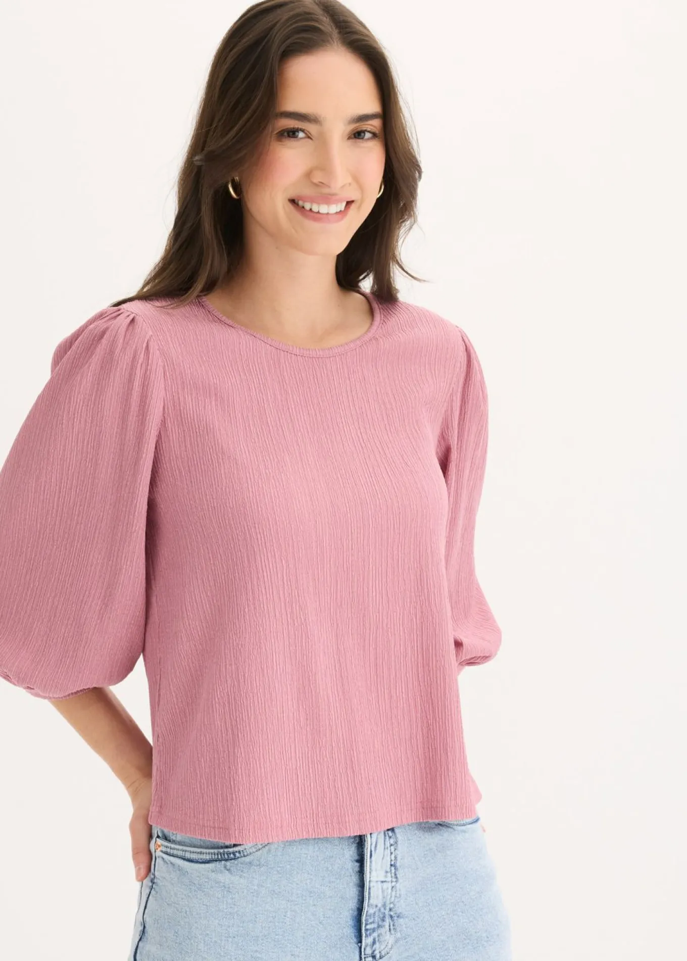 Blusa de crepé estructurado