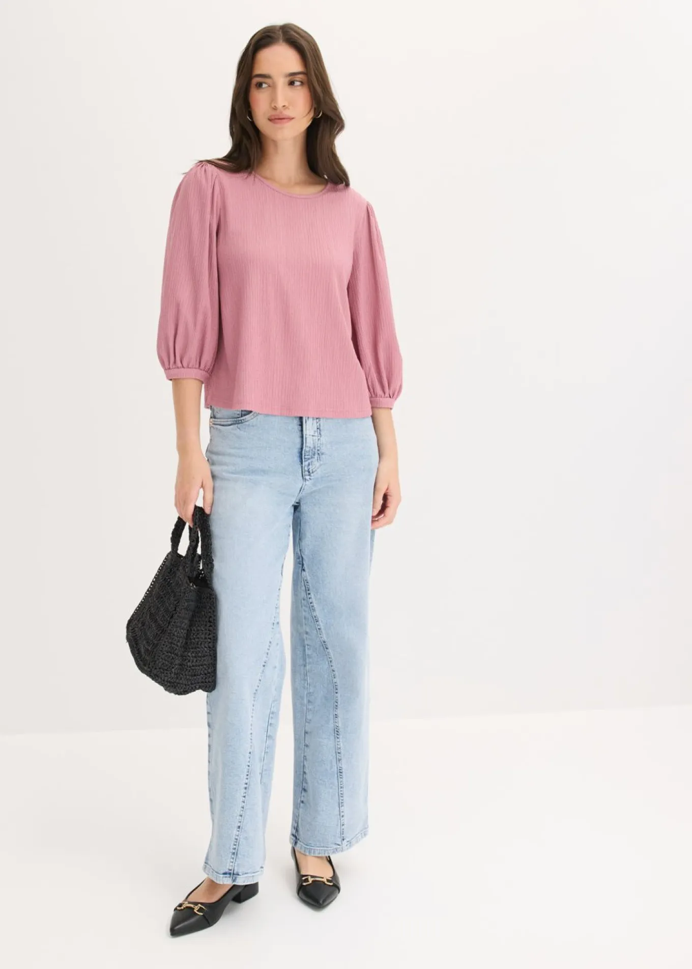 Blusa de crepé estructurado