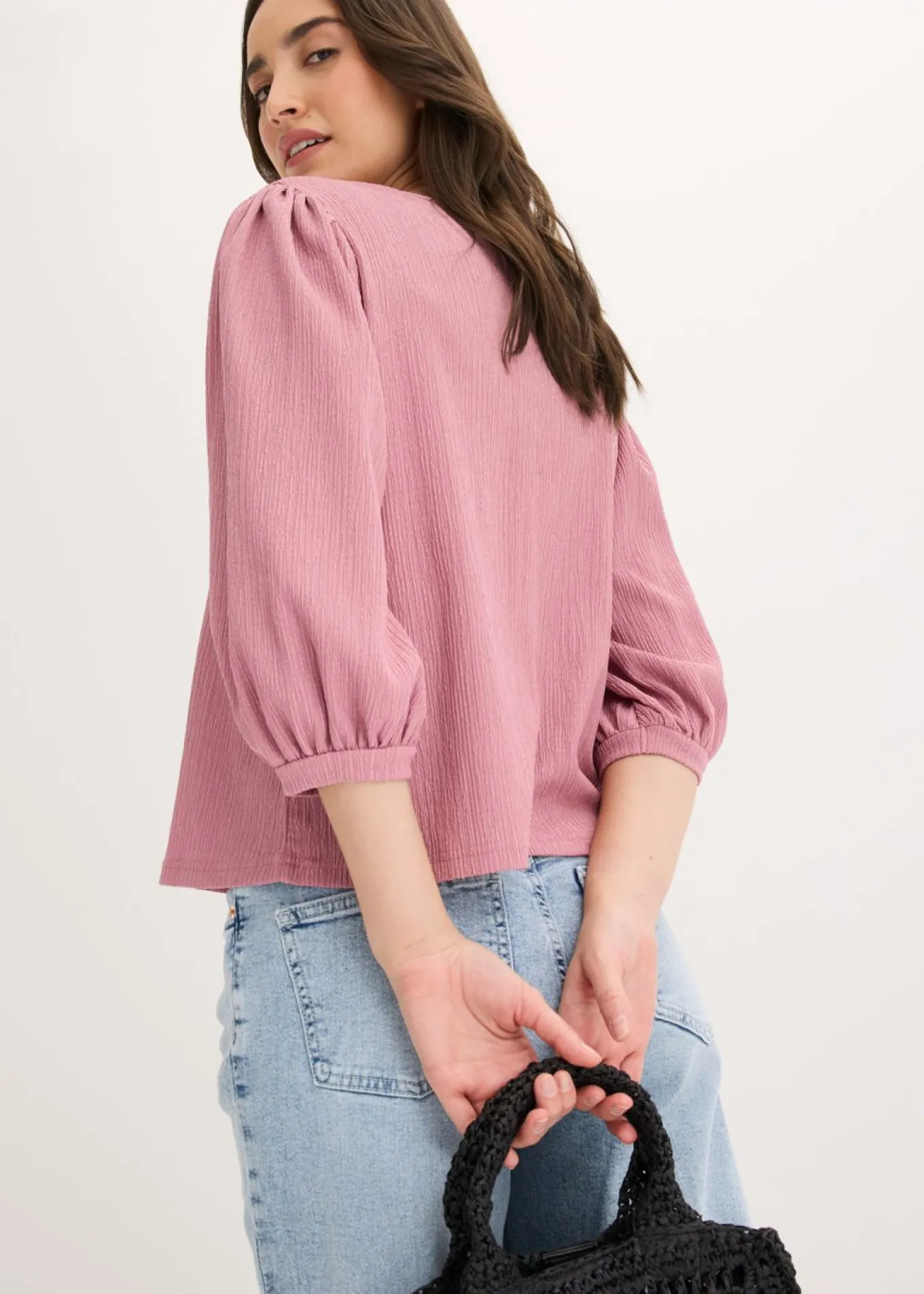 Blusa de crepé estructurado