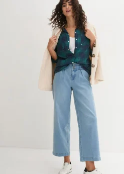 Blusa de cuadros de algodón puro