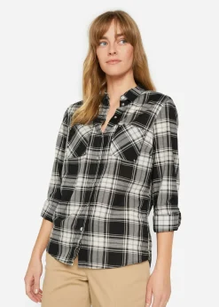 Blusa de cuadros de algodón puro