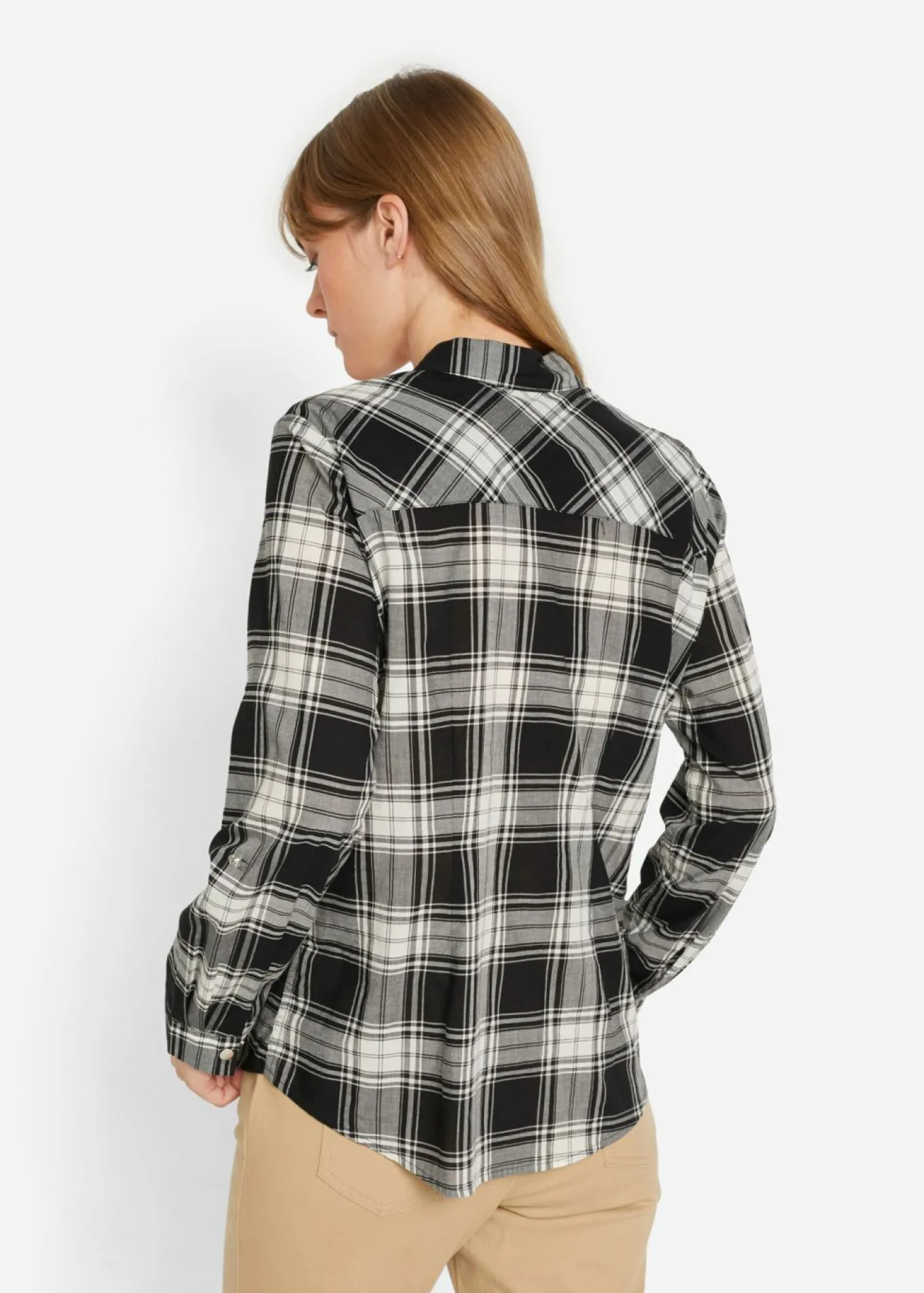 Blusa de cuadros de algodón puro