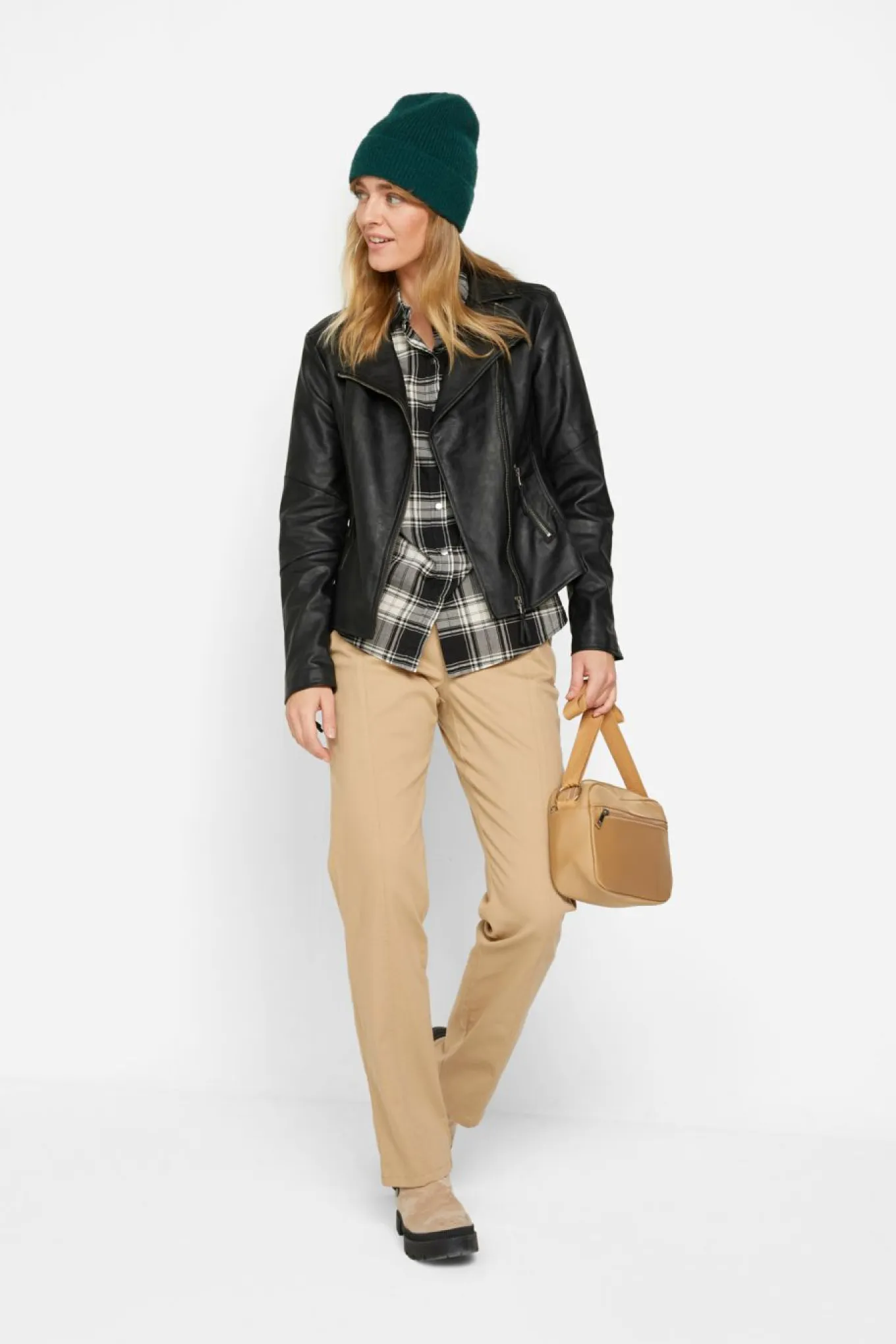 Blusa de cuadros de algodón puro