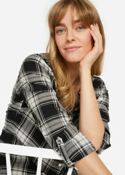 Blusa de cuadros de algodón puro