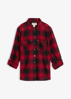Blusa de cuadros de algodón puro