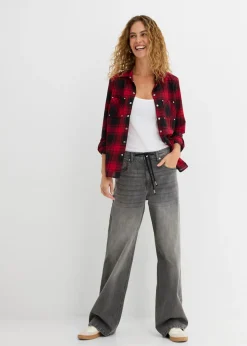 Blusa de cuadros de algodón puro