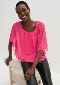 Blusa de gasa con camiseta interior