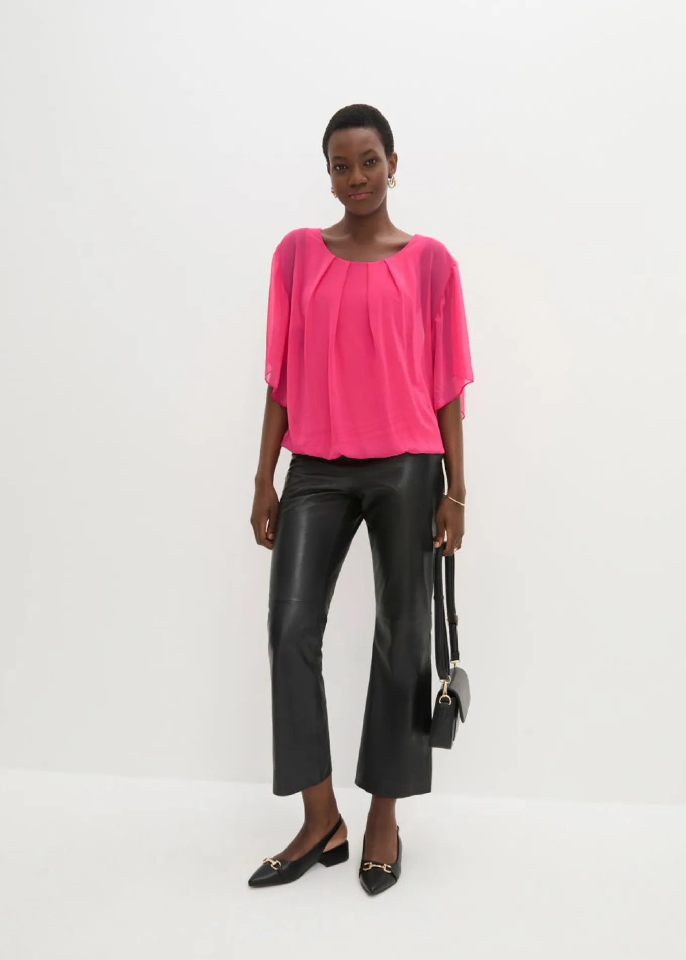 Blusa de gasa con camiseta interior