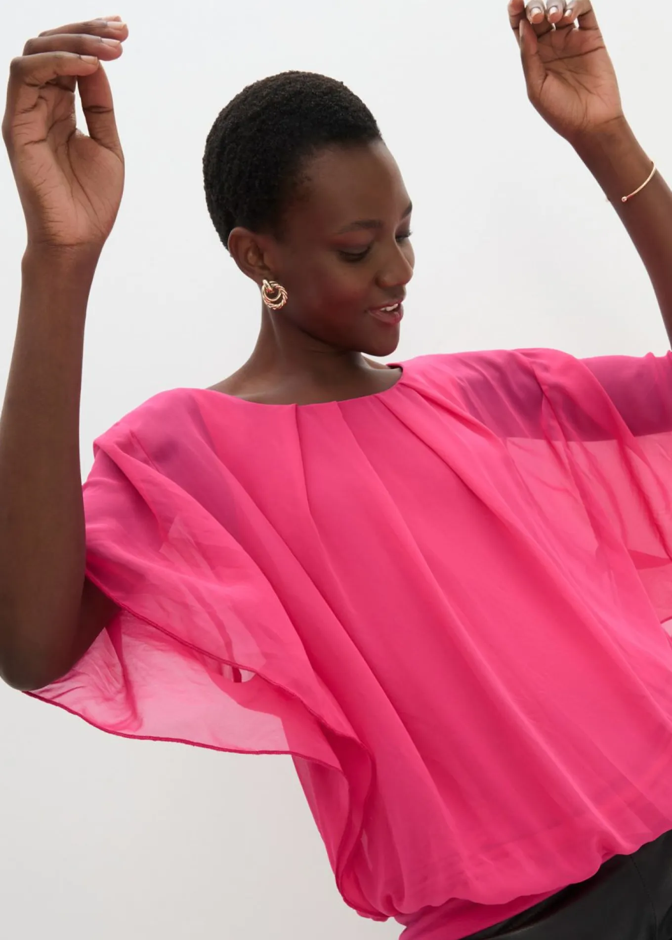 Blusa de gasa con camiseta interior
