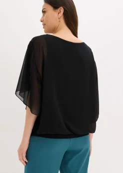 Blusa de gasa con camiseta interior