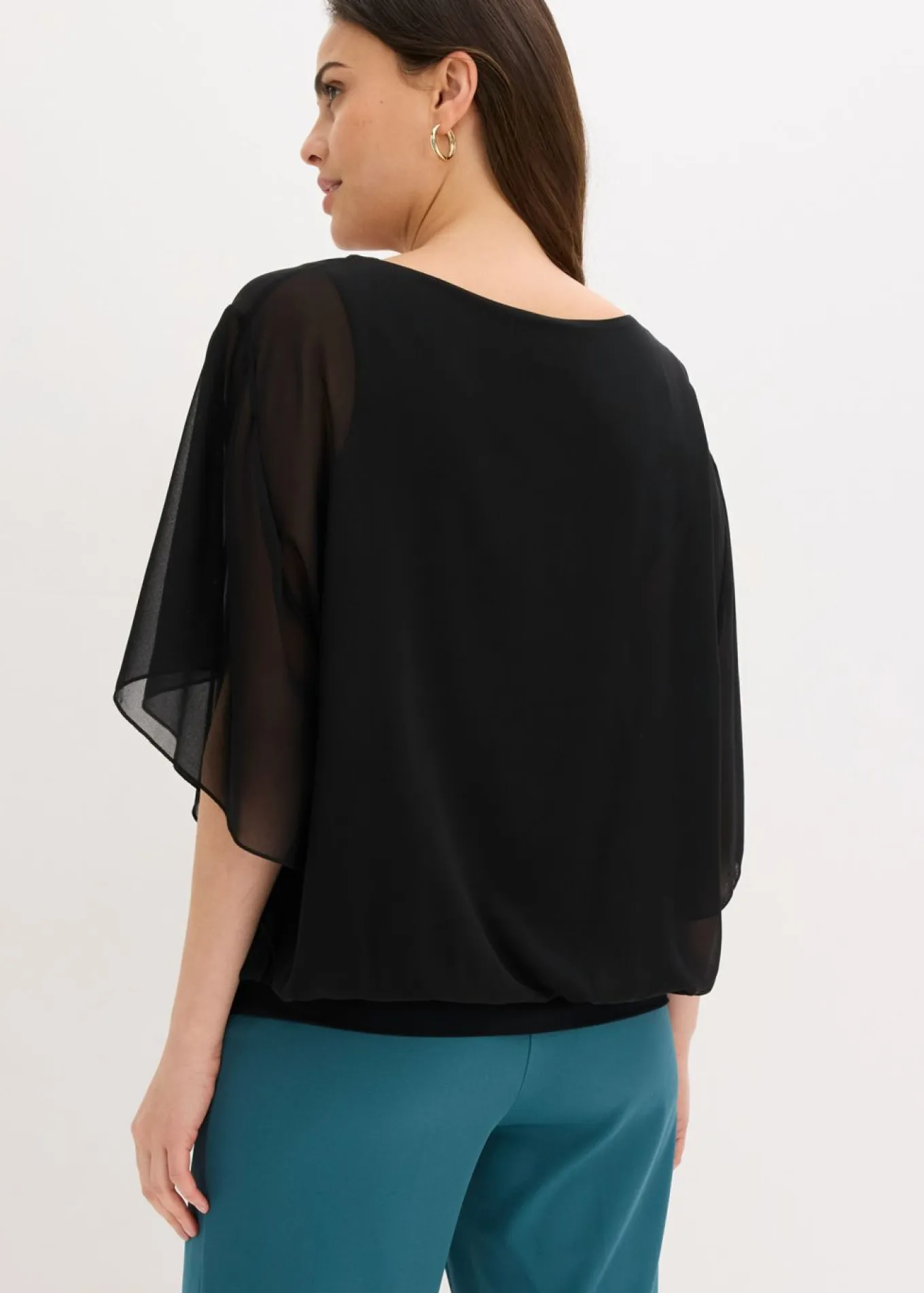 Blusa de gasa con camiseta interior