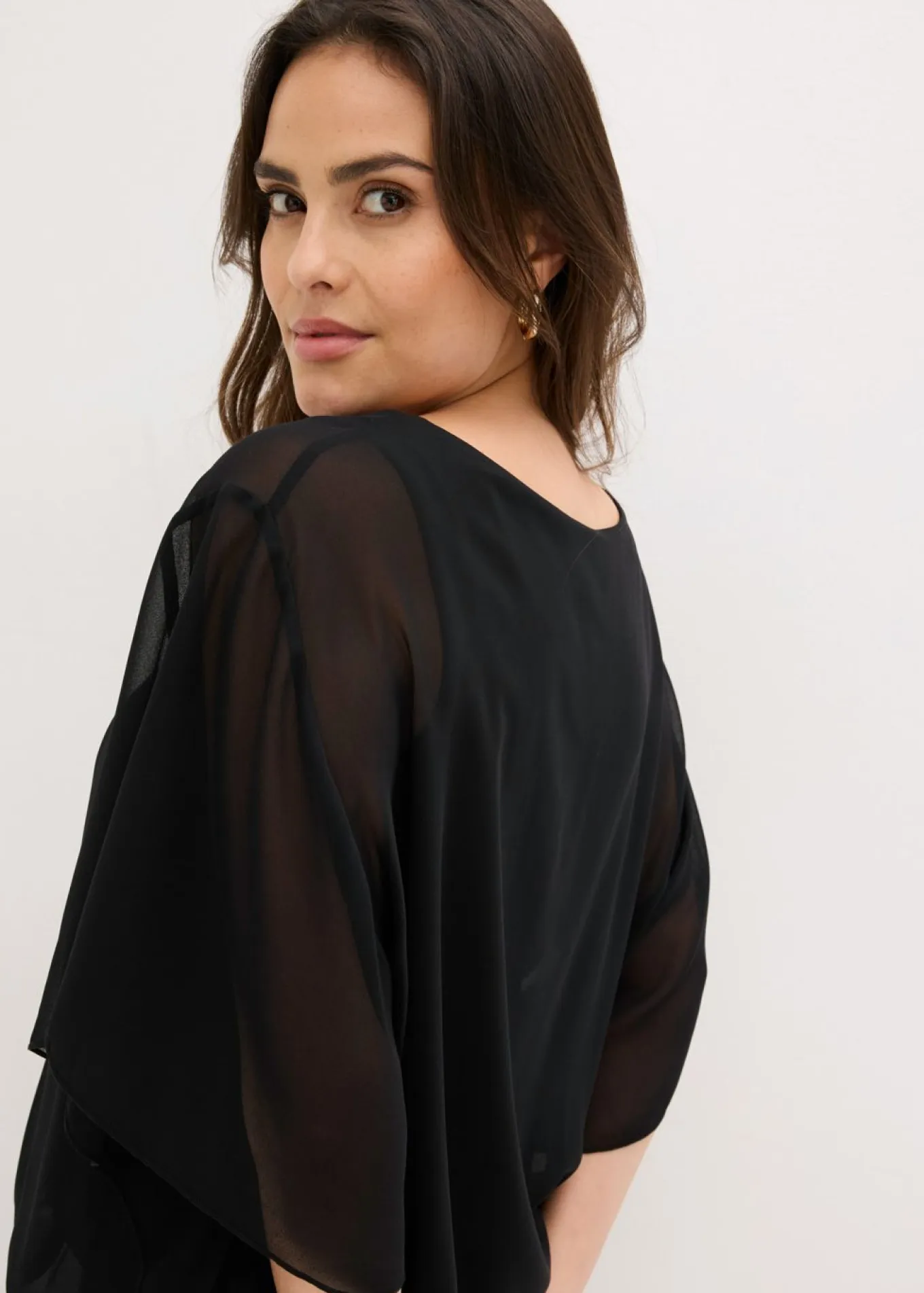 Blusa de gasa con camiseta interior