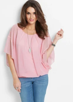 Blusa de gasa con camiseta interior