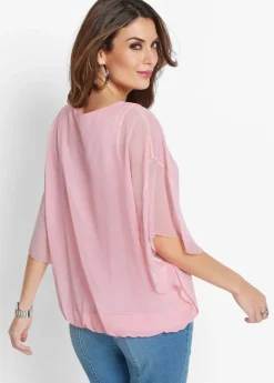Blusa de gasa con camiseta interior
