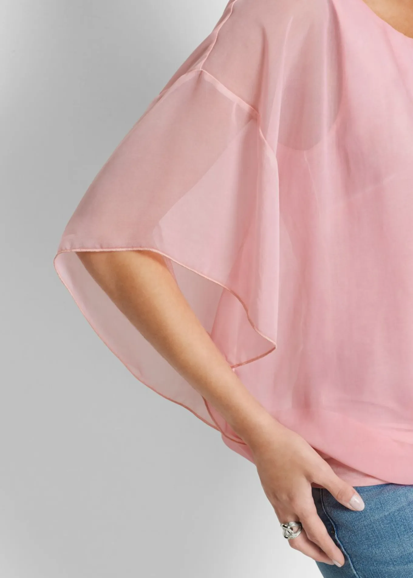 Blusa de gasa con camiseta interior
