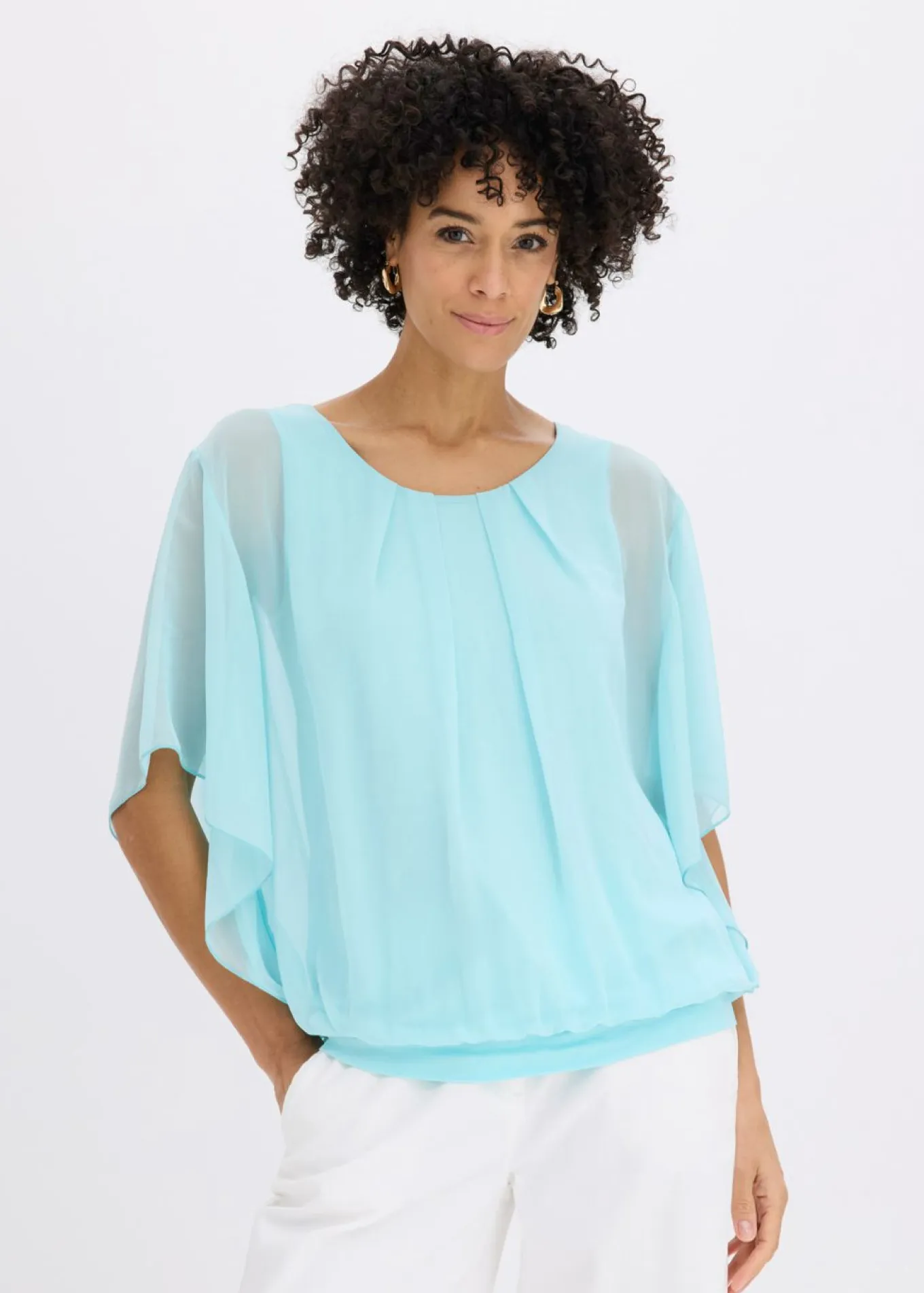 Blusa de gasa con camiseta interior