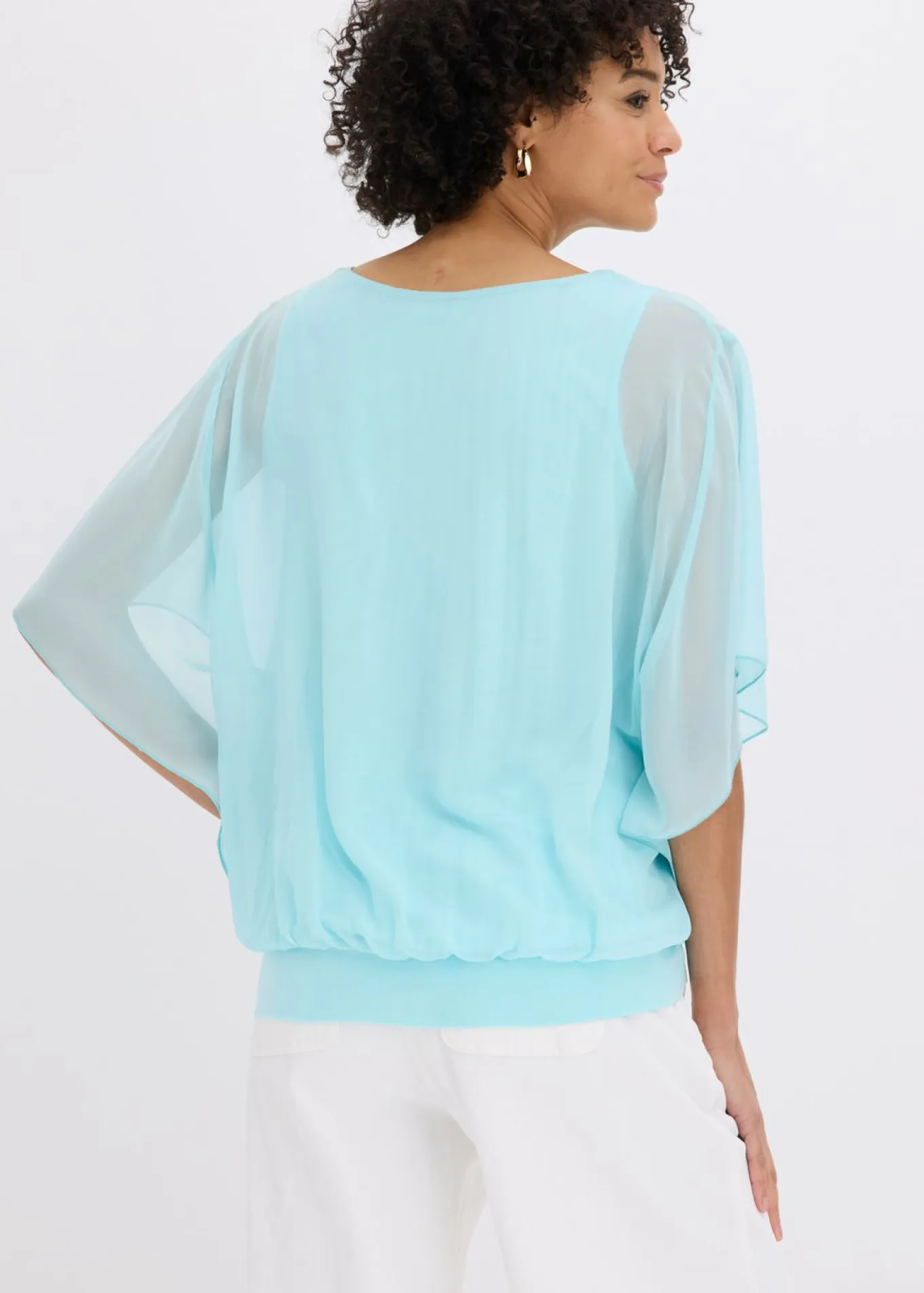 Blusa de gasa con camiseta interior
