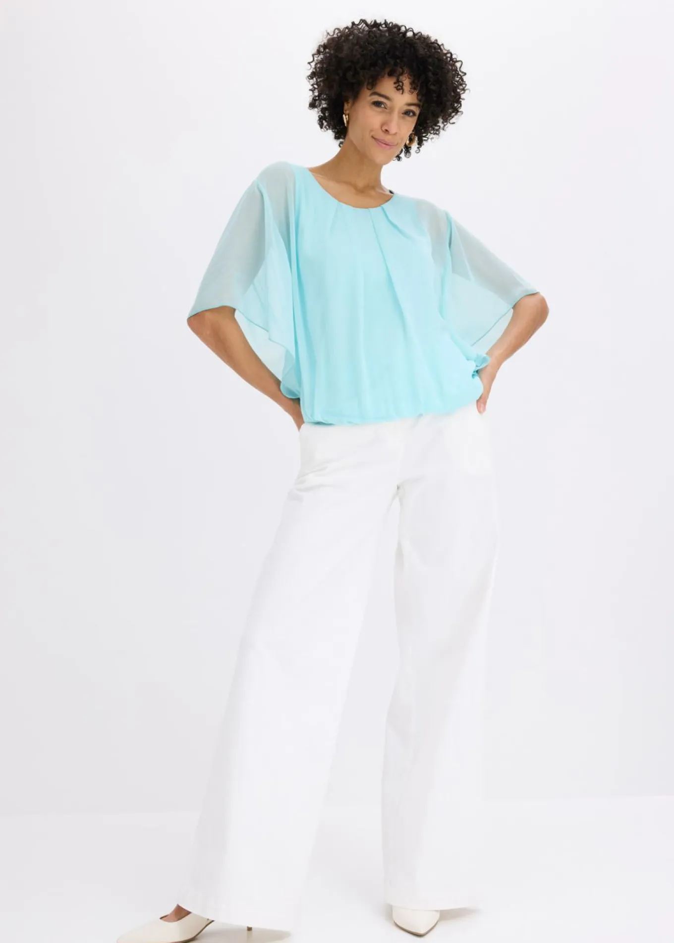 Blusa de gasa con camiseta interior