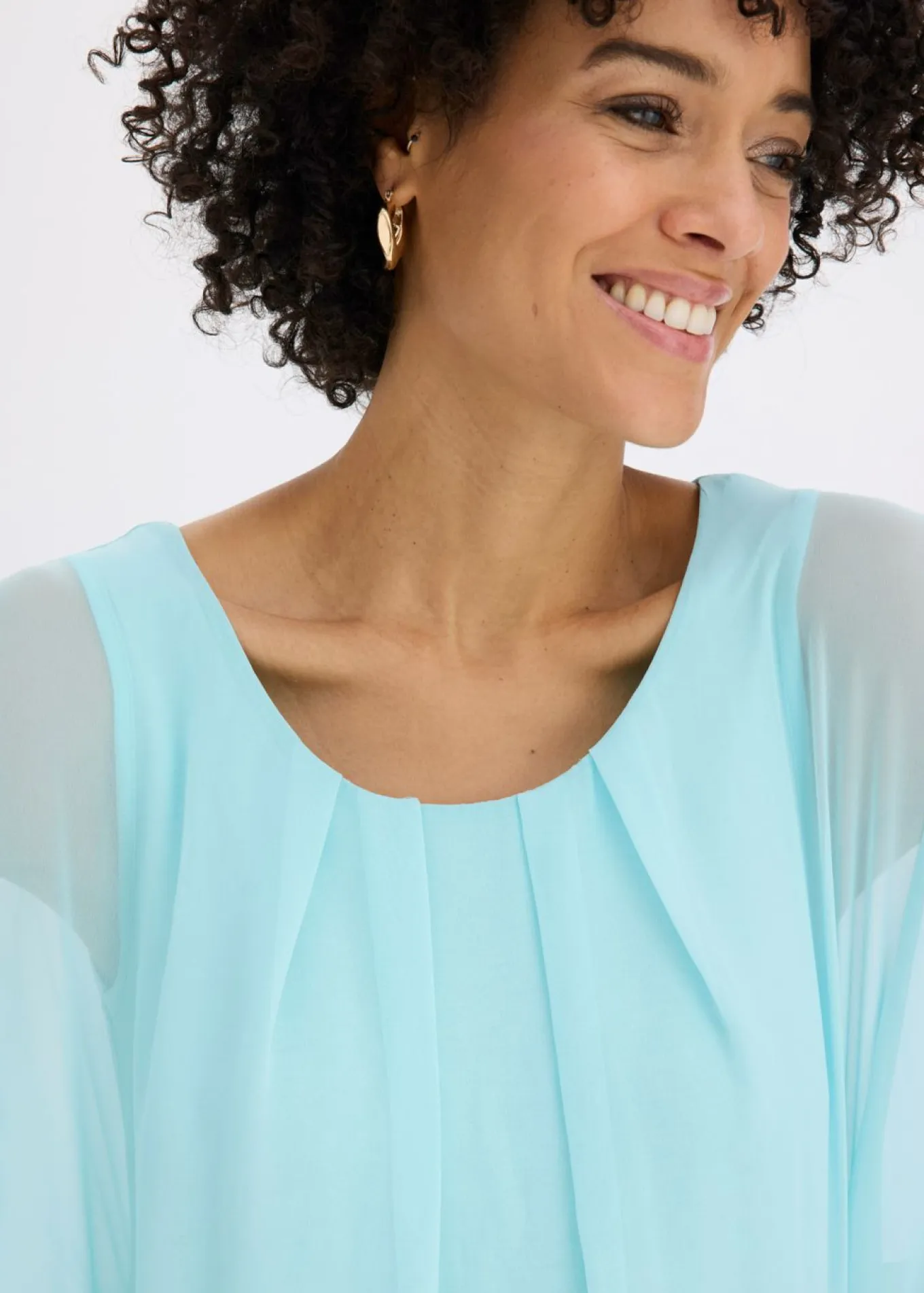 Blusa de gasa con camiseta interior