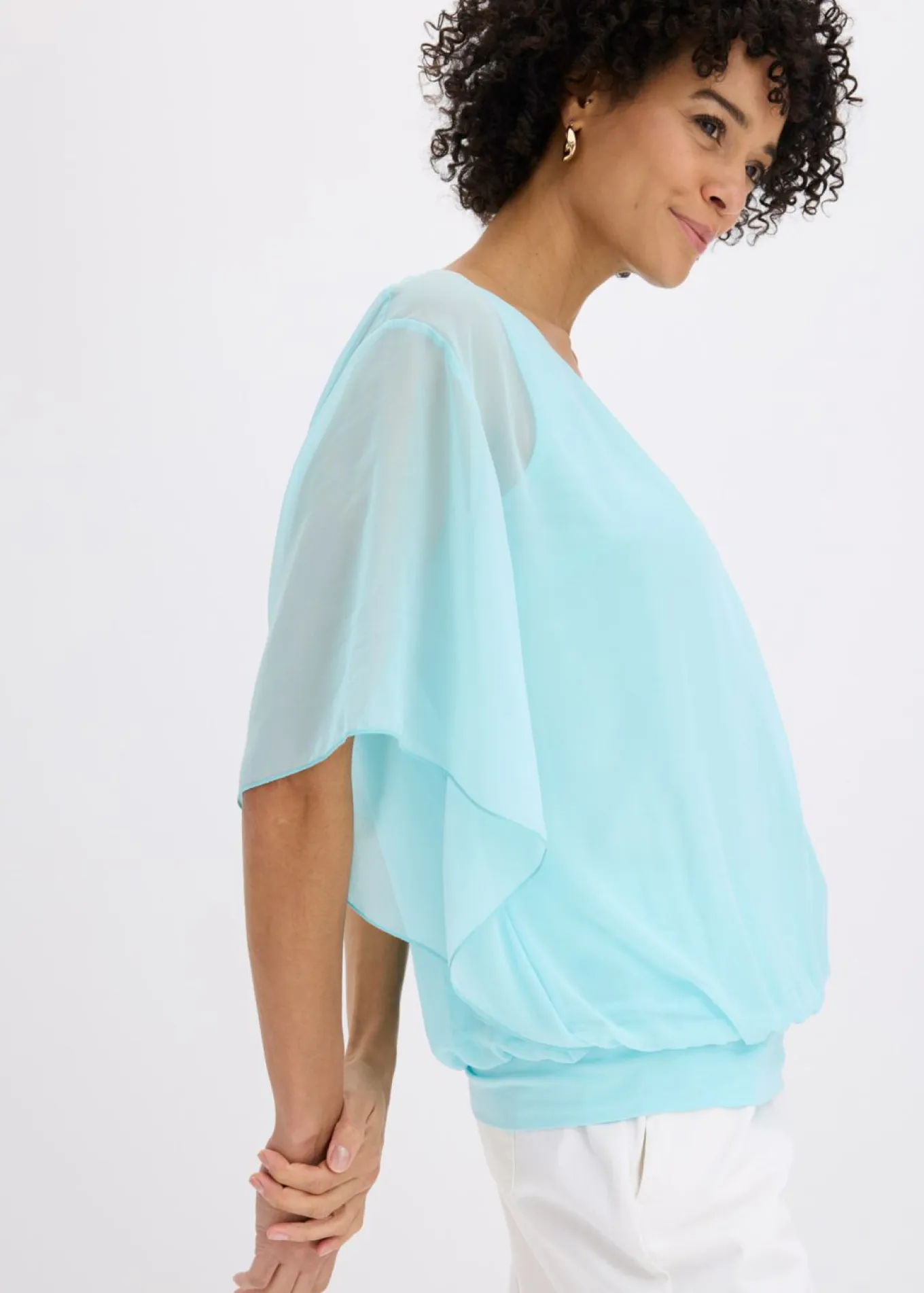 Blusa de gasa con camiseta interior