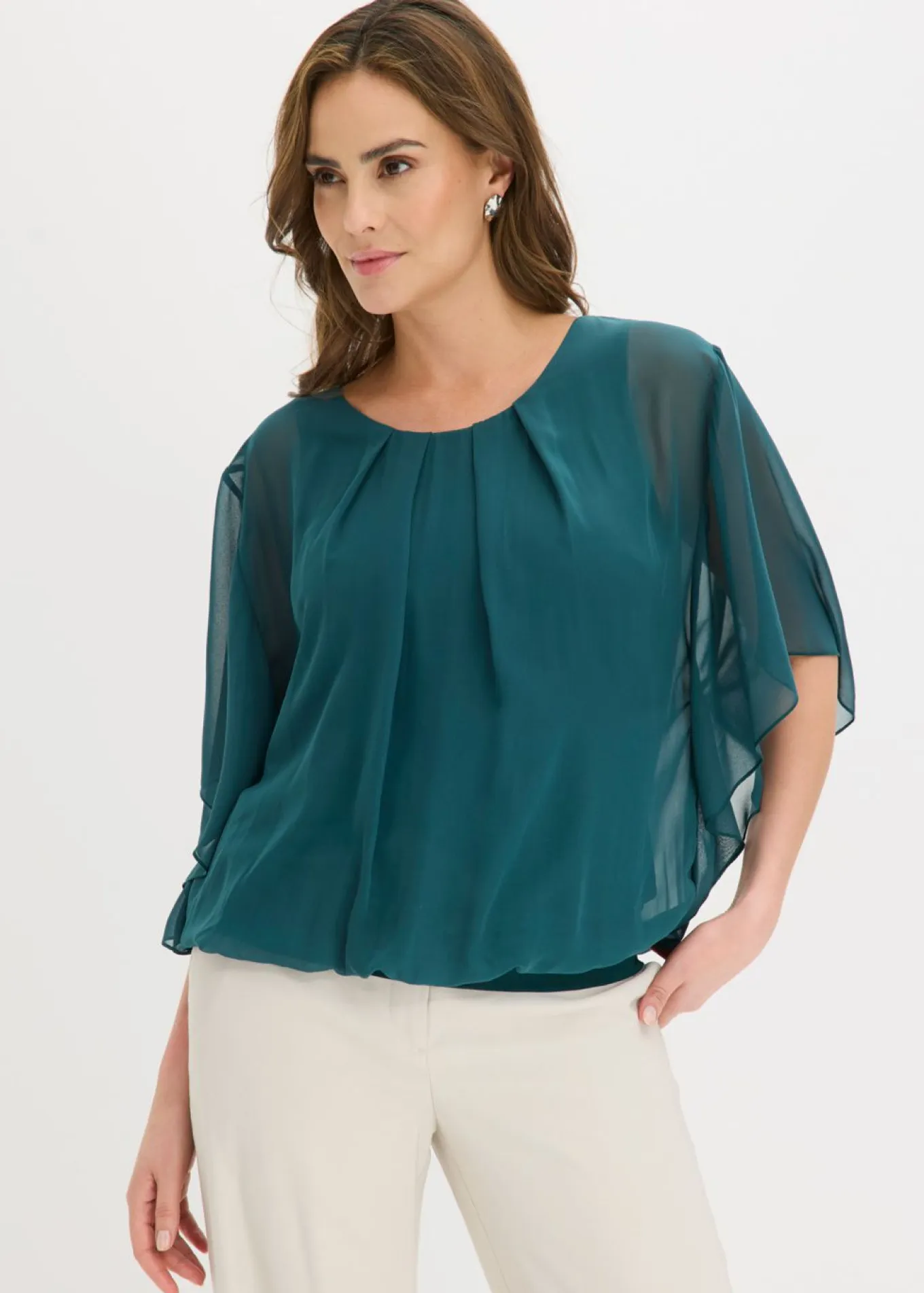 Blusa de gasa con camiseta interior