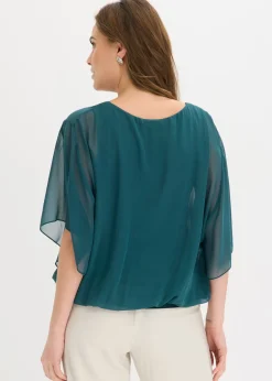 Blusa de gasa con camiseta interior