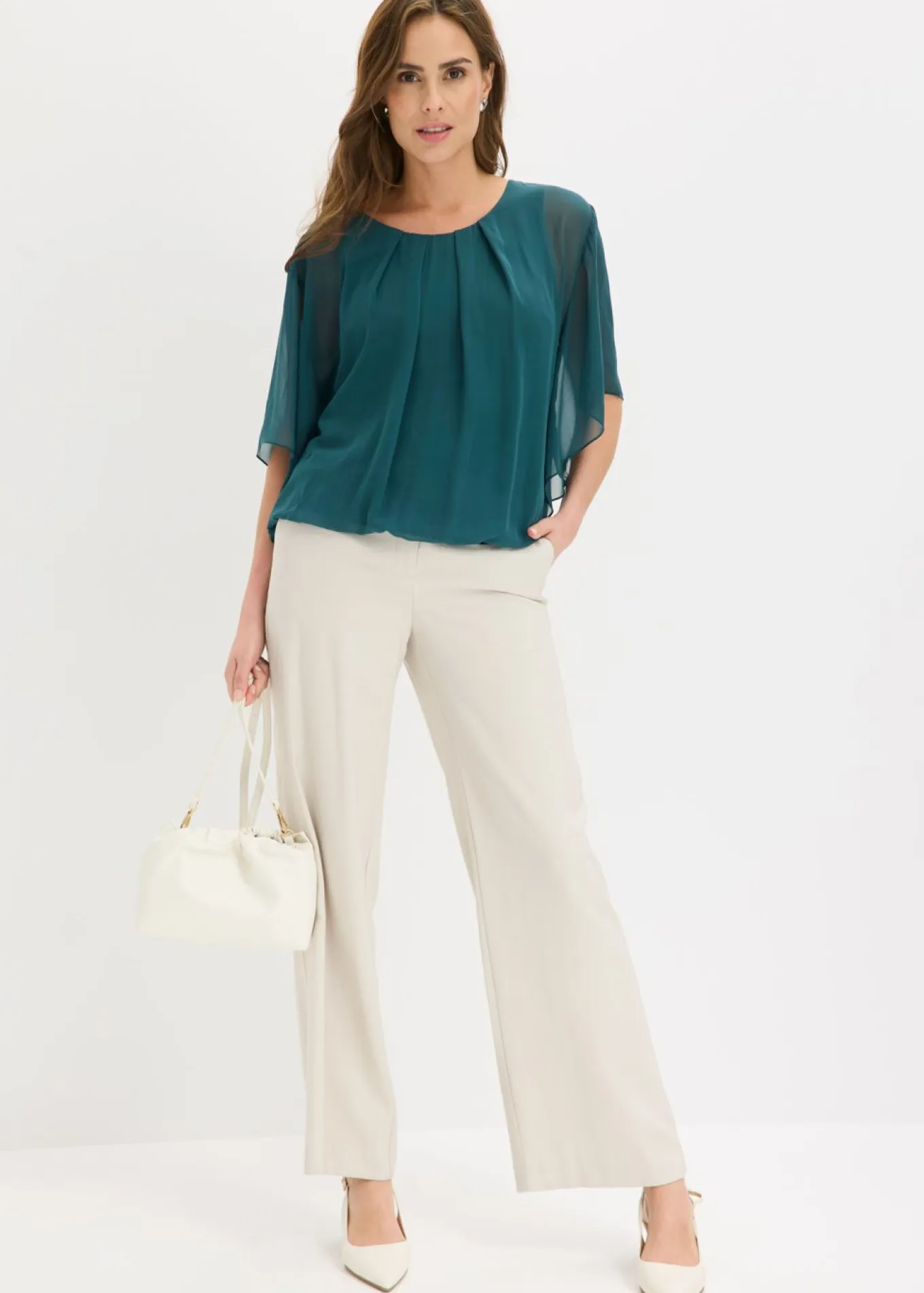 Blusa de gasa con camiseta interior