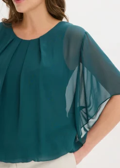 Blusa de gasa con camiseta interior