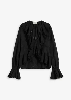 Blusa de gasa con ligeras transparencias