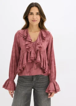 Blusa de gasa con ligeras transparencias
