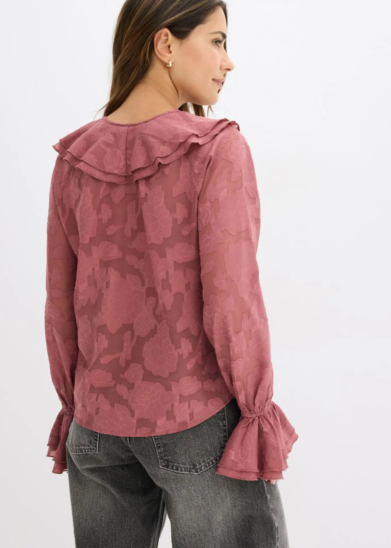 Blusa de gasa con ligeras transparencias