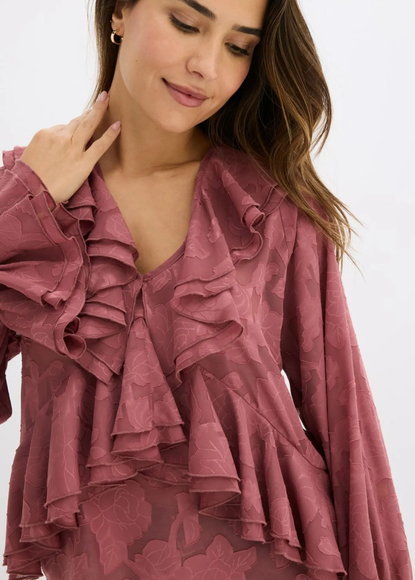 Blusa de gasa con ligeras transparencias