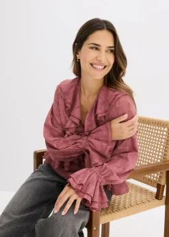 Blusa de gasa con ligeras transparencias