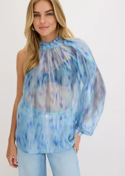 Blusa de gasa con un hombro al descubierto