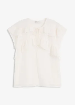 Blusa de gasa con volantes