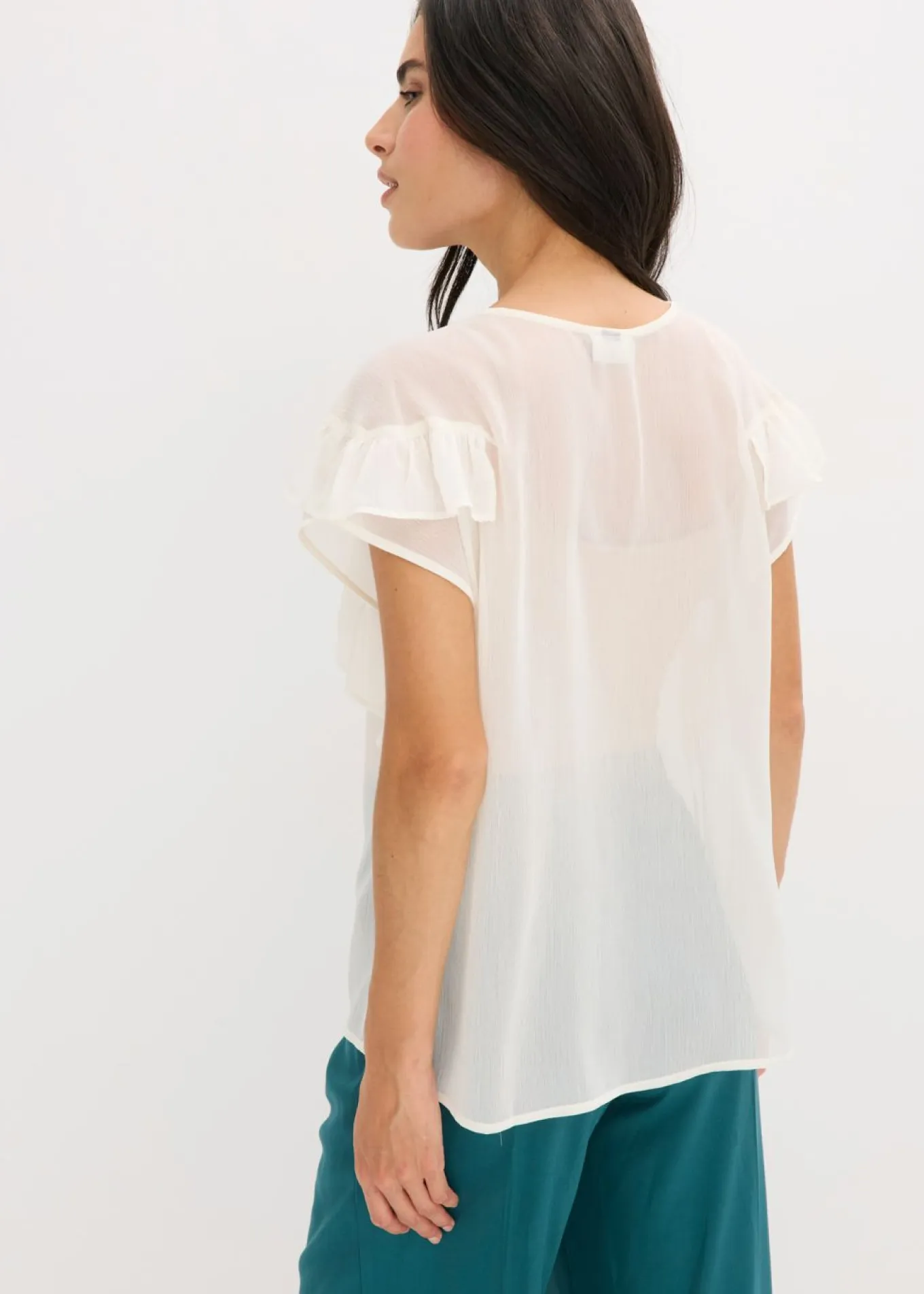 Blusa de gasa con volantes