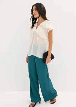 Blusa de gasa con volantes