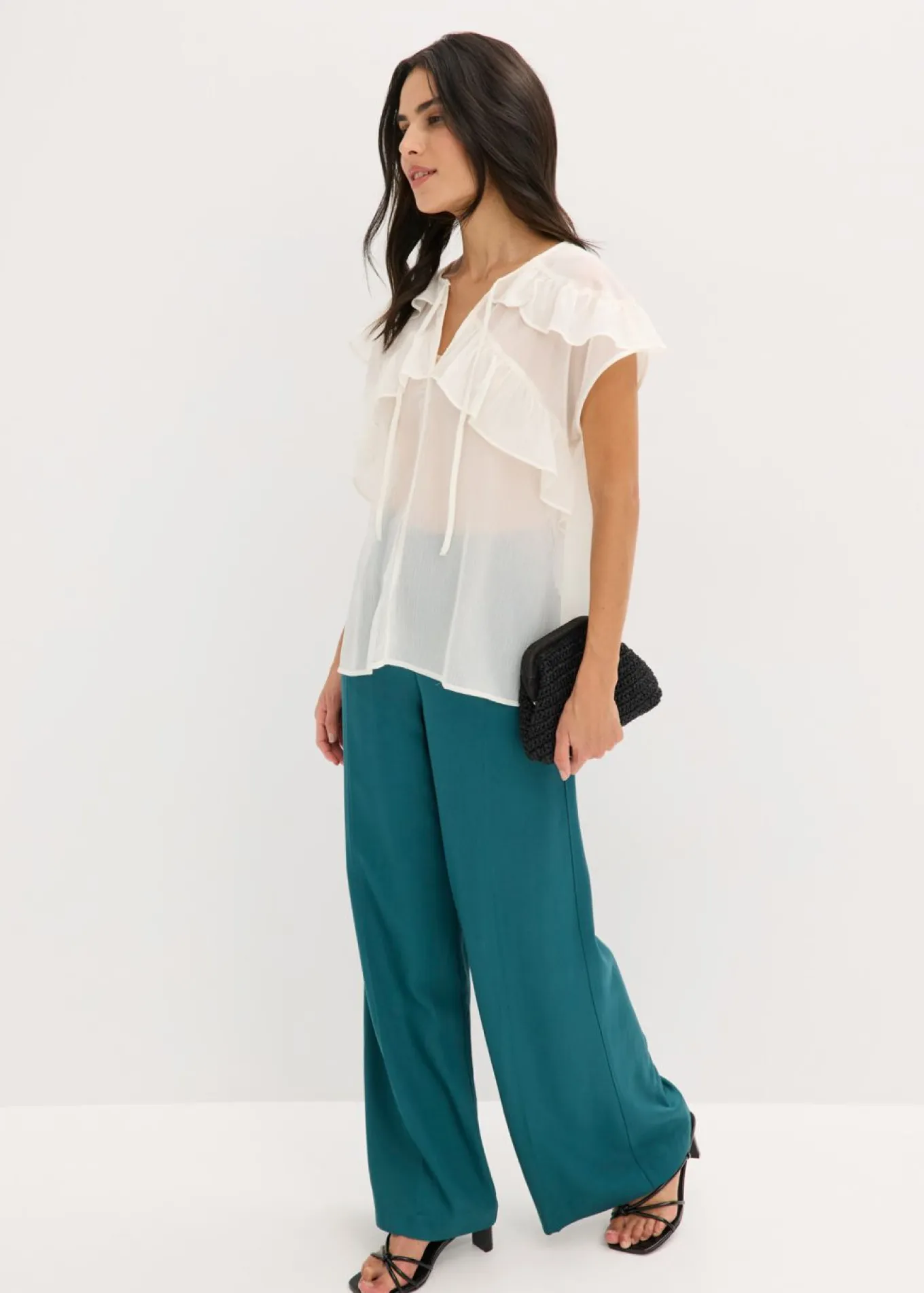 Blusa de gasa con volantes