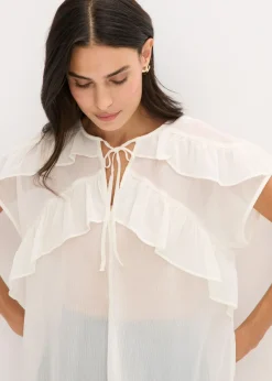 Blusa de gasa con volantes